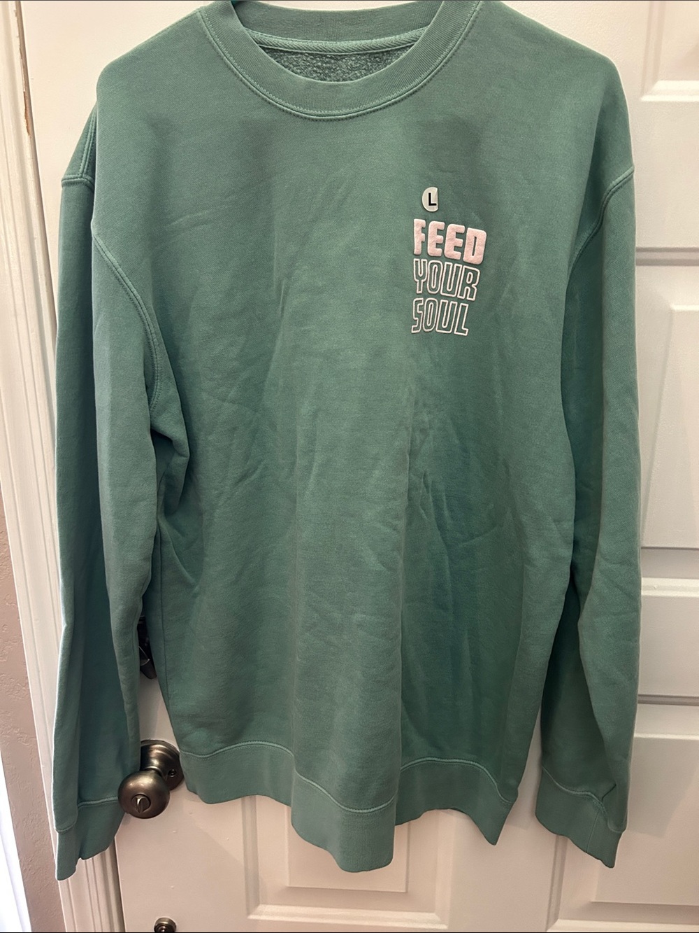 Gymshark x KK Fit Collab Teal Green 'Feed Your Soul' Crewneck Sweatshirt